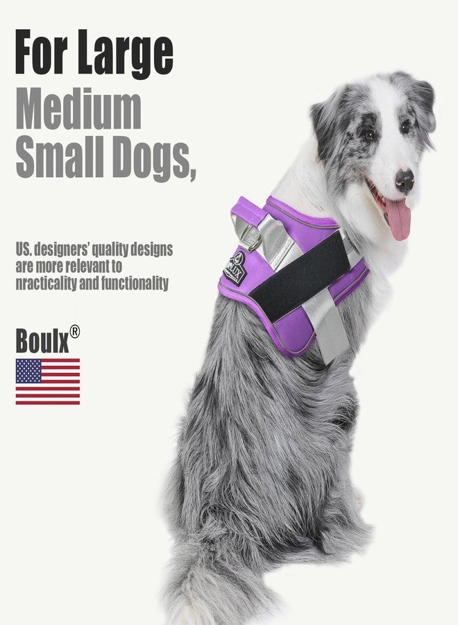 Bolux Dog Harness, No-Pull Reflective Dog Vest, Breathable Adjustable Pet Harness with Handle for Outdoor Walking - No More Pulling, Tugging or Choking (Lavender, Medium (Pack of 1)) - Image 5